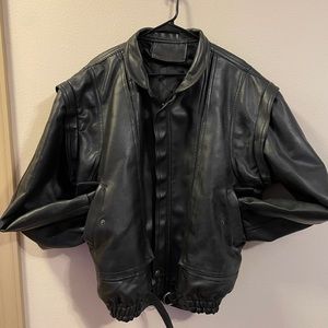 Mens Vintage Alto Moda Leather Jacket Vest Duo
